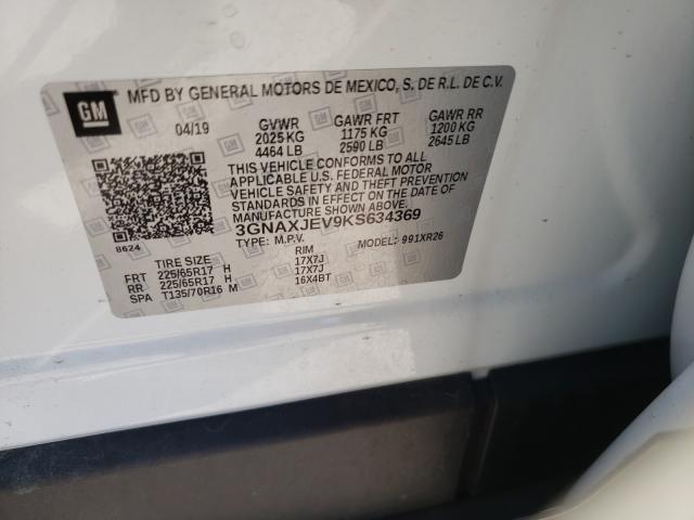 Photo 9 VIN: 3GNAXJEV9KS634369 - CHEVROLET EQUINOX LT 