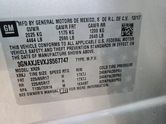 Photo 9 VIN: 3GNAXJEVXJS567747 - CHEVROLET EQUINOX LT 