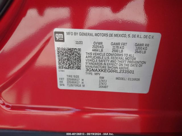 Photo 8 VIN: 3GNAXKEG0RL233501 - CHEVROLET EQUINOX 