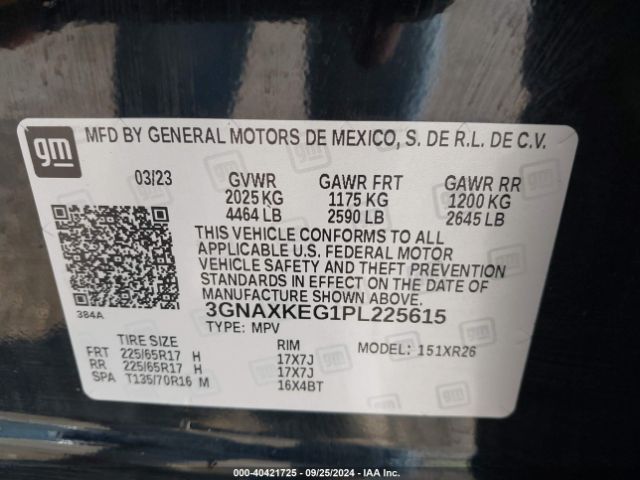 Photo 8 VIN: 3GNAXKEG1PL225615 - CHEVROLET EQUINOX 