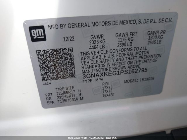 Photo 8 VIN: 3GNAXKEG1PS162795 - CHEVROLET EQUINOX 