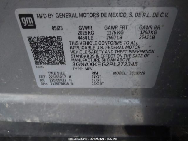 Photo 8 VIN: 3GNAXKEG2PL272345 - CHEVROLET EQUINOX 