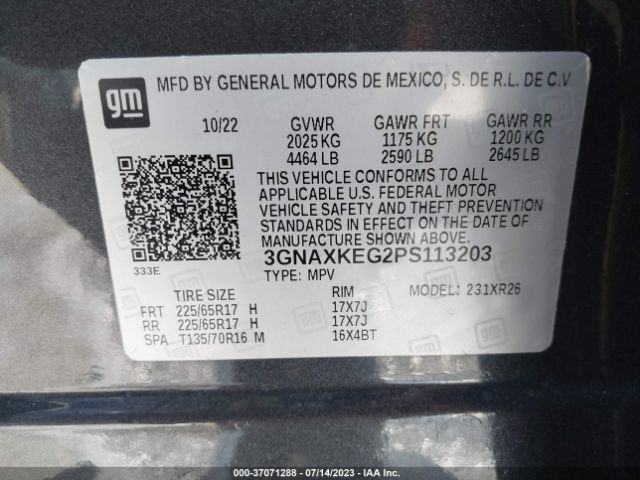 Photo 8 VIN: 3GNAXKEG2PS113203 - CHEVROLET EQUINOX 