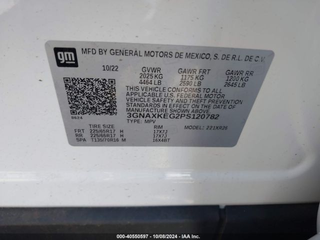 Photo 8 VIN: 3GNAXKEG2PS120782 - CHEVROLET EQUINOX 