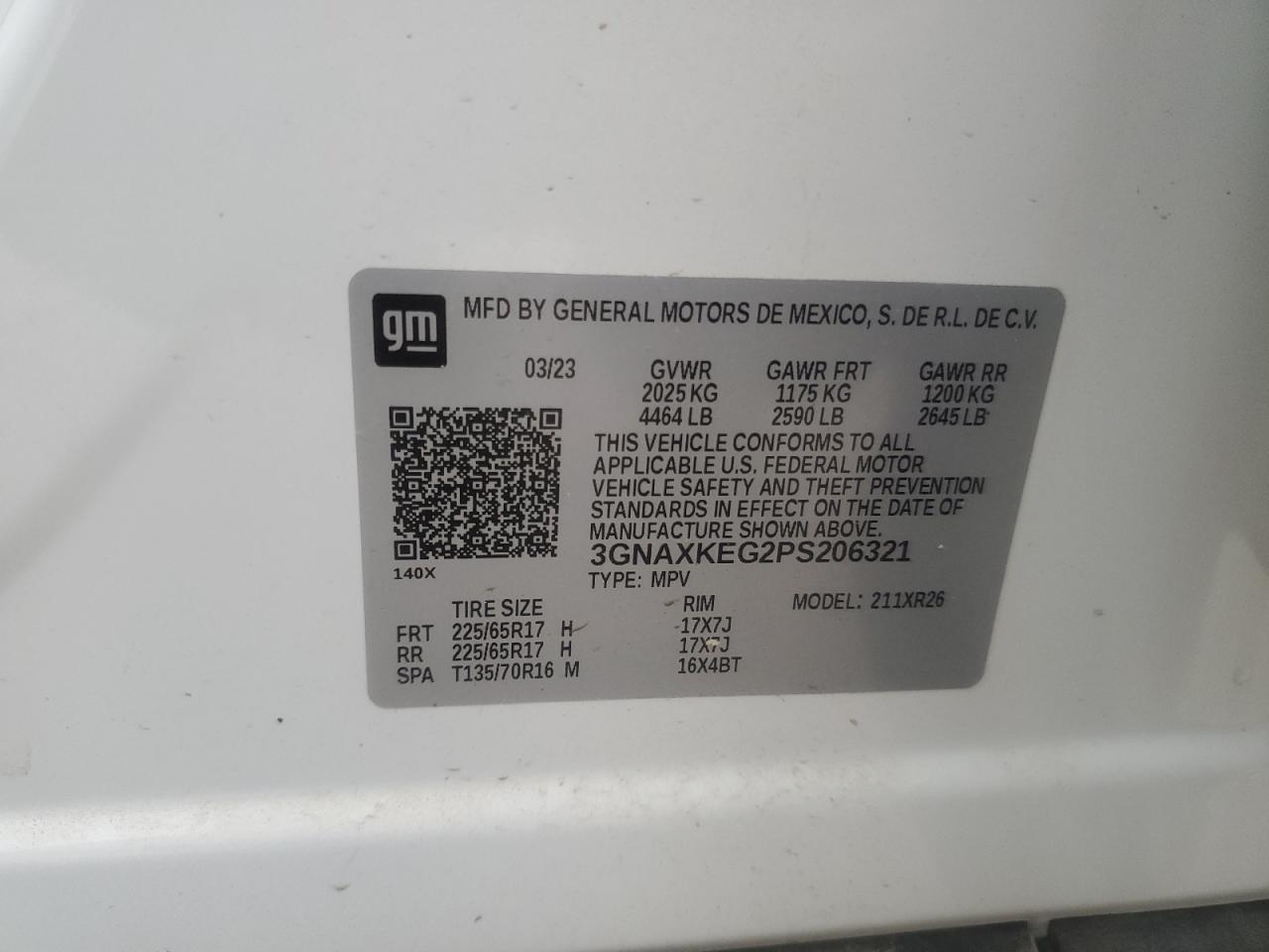 Photo 13 VIN: 3GNAXKEG2PS206321 - CHEVROLET EQUINOX 