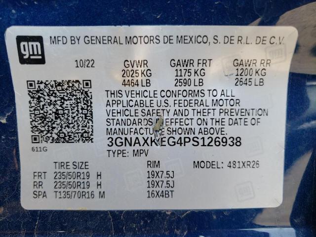 Photo 12 VIN: 3GNAXKEG4PS126938 - CHEVROLET EQUINOX LT 