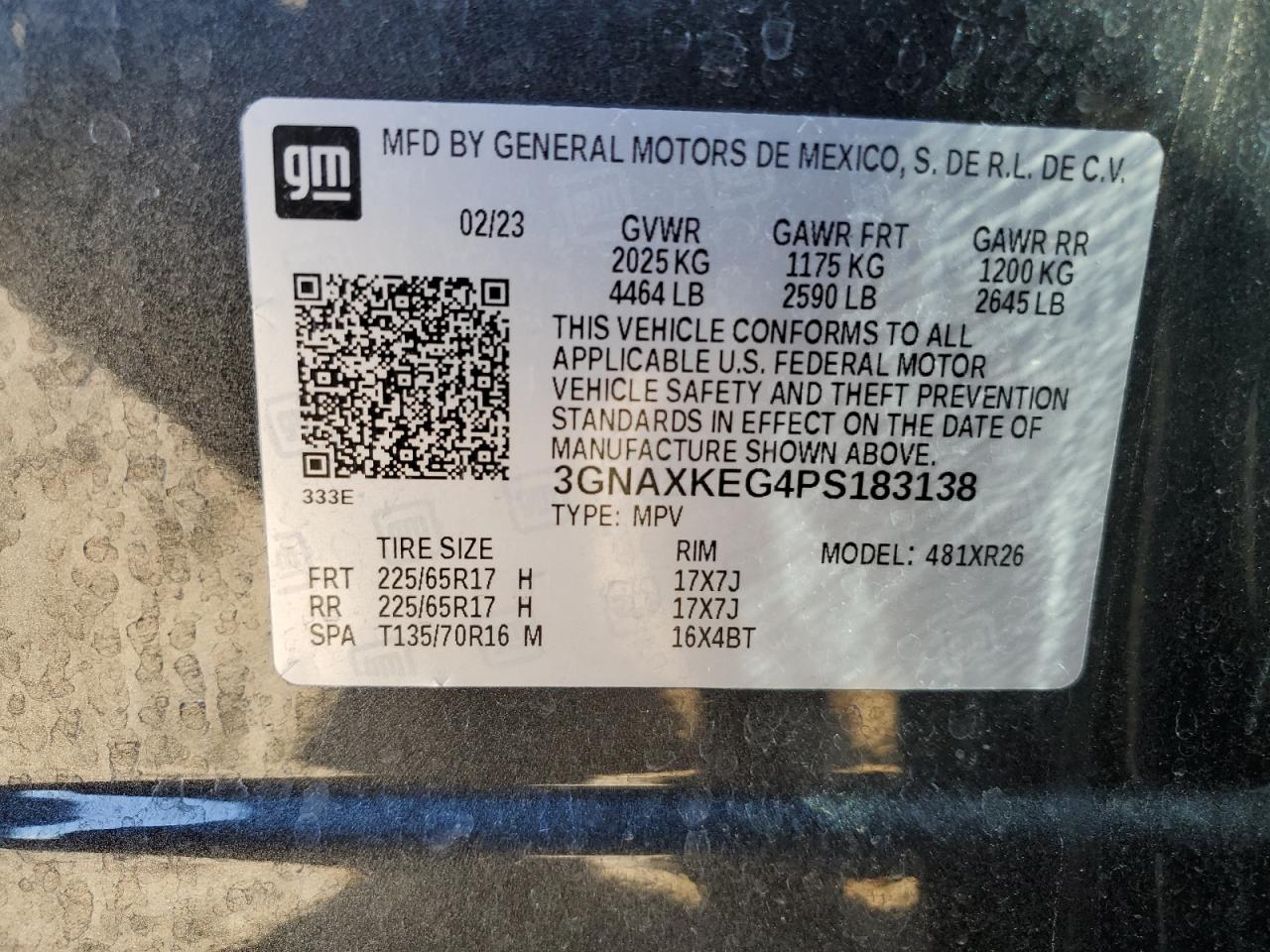 Photo 12 VIN: 3GNAXKEG4PS183138 - CHEVROLET EQUINOX 