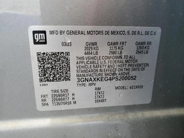 Photo 12 VIN: 3GNAXKEG4PS200052 - CHEVROLET EQUINOX LT 