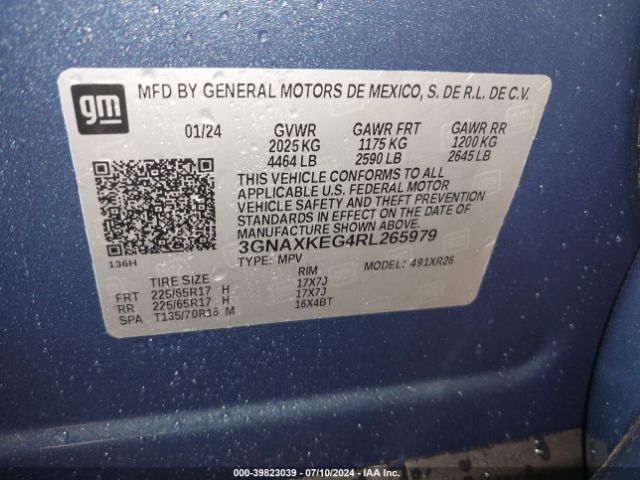 Photo 8 VIN: 3GNAXKEG4RL265979 - CHEVROLET EQUINOX 