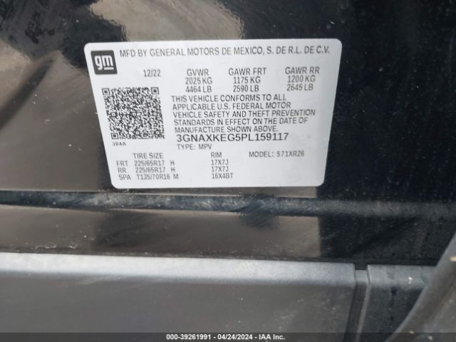 Photo 8 VIN: 3GNAXKEG5PL159117 - CHEVROLET EQUINOX 