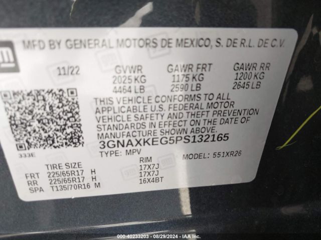 Photo 8 VIN: 3GNAXKEG5PS132165 - CHEVROLET EQUINOX 