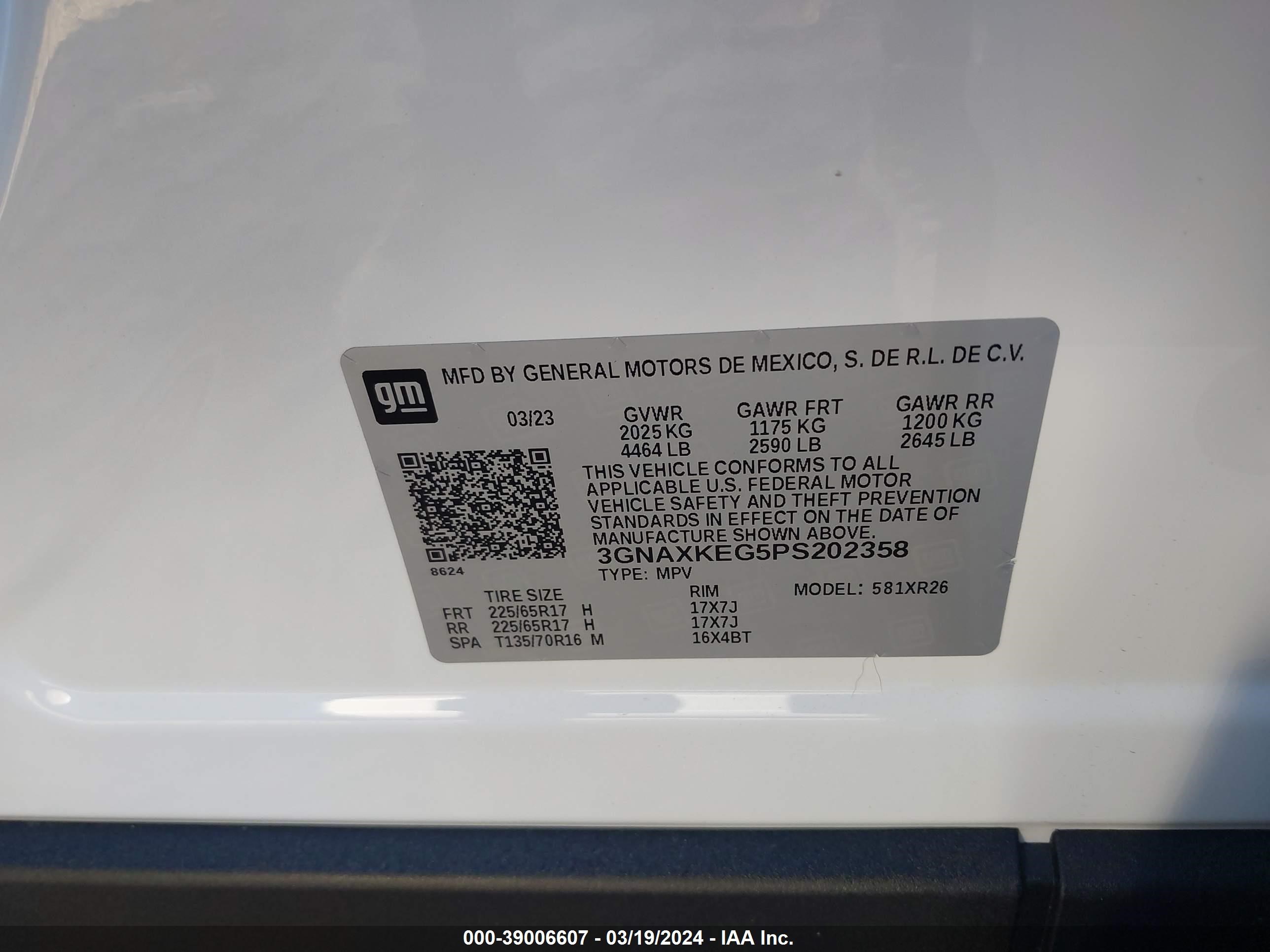 Photo 8 VIN: 3GNAXKEG5PS202358 - CHEVROLET EQUINOX 