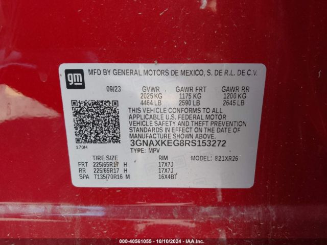 Photo 8 VIN: 3GNAXKEG8RS153272 - CHEVROLET EQUINOX 