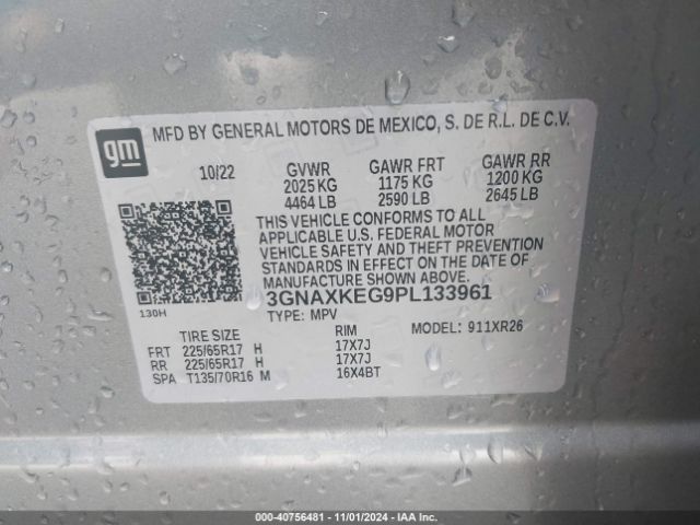 Photo 8 VIN: 3GNAXKEG9PL133961 - CHEVROLET EQUINOX 