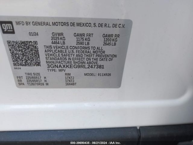 Photo 8 VIN: 3GNAXKEG9RL247381 - CHEVROLET EQUINOX 