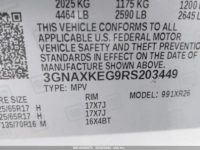 Photo 8 VIN: 3GNAXKEG9RS203449 - CHEVROLET EQUINOX 