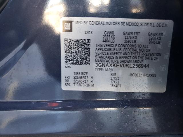 Photo 9 VIN: 3GNAXKEV0KL256944 - CHEVROLET EQUINOX LT 