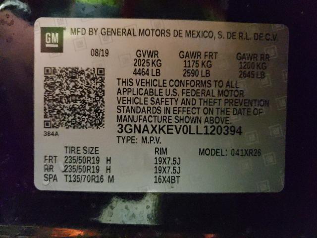 Photo 9 VIN: 3GNAXKEV0LL120394 - CHEVROLET EQUINOX LT 