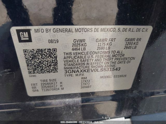 Photo 8 VIN: 3GNAXKEV0LS531543 - CHEVROLET EQUINOX 