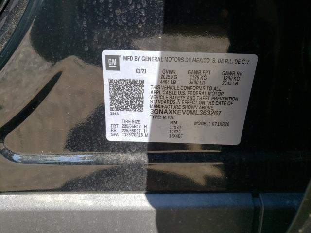 Photo 9 VIN: 3GNAXKEV0ML363267 - CHEVROLET EQUINOX LT 