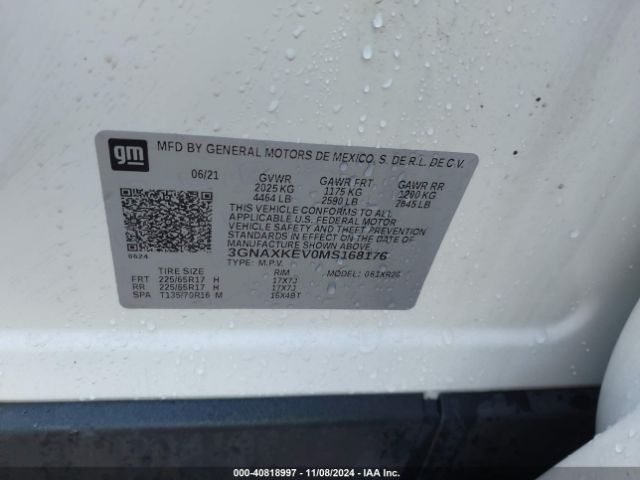 Photo 8 VIN: 3GNAXKEV0MS168176 - CHEVROLET EQUINOX 