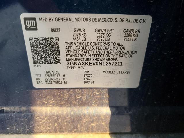 Photo 12 VIN: 3GNAXKEV0NL257211 - CHEVROLET EQUINOX LT 