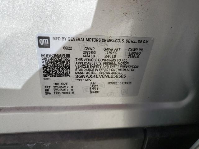 Photo 12 VIN: 3GNAXKEV0NL258505 - CHEVROLET EQUINOX LT 