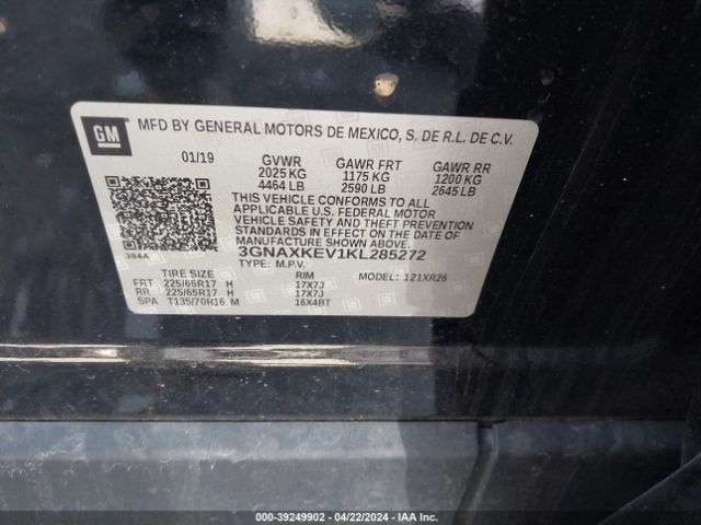 Photo 8 VIN: 3GNAXKEV1KL285272 - CHEVROLET EQUINOX 