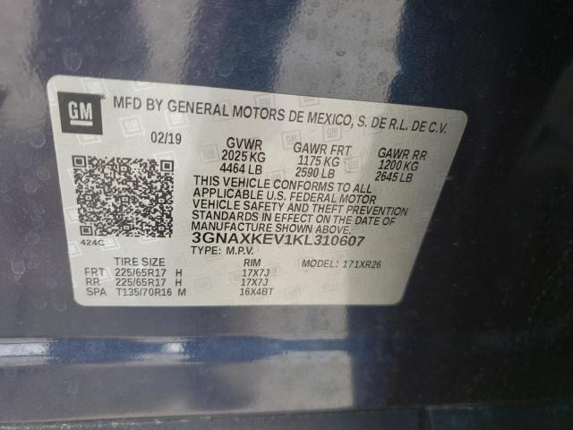 Photo 9 VIN: 3GNAXKEV1KL310607 - CHEVROLET EQUINOX LT 