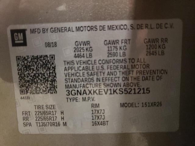 Photo 12 VIN: 3GNAXKEV1KS521215 - CHEVROLET EQUINOX LT 