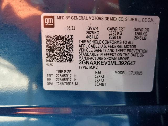 Photo 9 VIN: 3GNAXKEV1ML392647 - CHEVROLET EQUINOX LT 