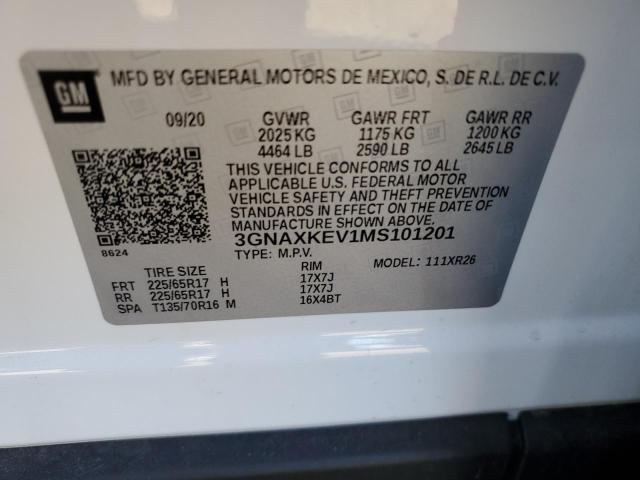 Photo 9 VIN: 3GNAXKEV1MS101201 - CHEVROLET EQUINOX LT 