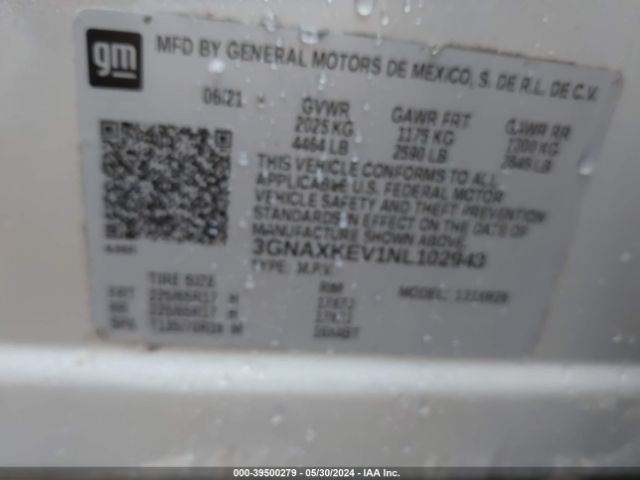 Photo 8 VIN: 3GNAXKEV1NL102943 - CHEVROLET EQUINOX 