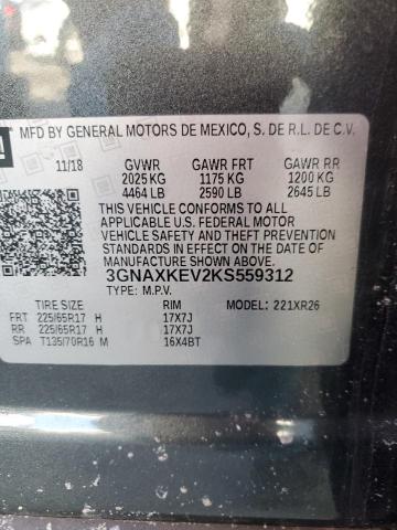 Photo 12 VIN: 3GNAXKEV2KS559312 - CHEVROLET EQUINOX 