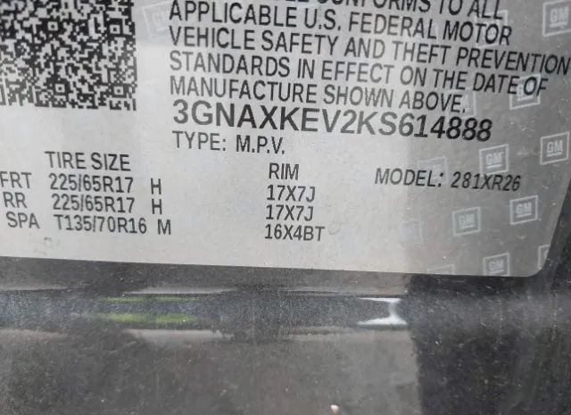 Photo 8 VIN: 3GNAXKEV2KS614888 - CHEVROLET EQUINOX 