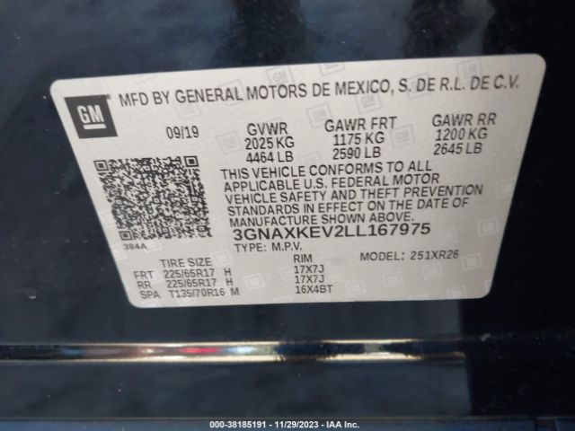 Photo 8 VIN: 3GNAXKEV2LL167975 - CHEVROLET EQUINOX 