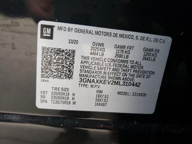 Photo 9 VIN: 3GNAXKEV2ML310442 - CHEVROLET EQUINOX LT 