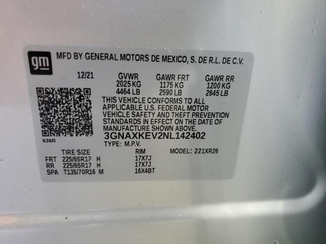 Photo 12 VIN: 3GNAXKEV2NL142402 - CHEVROLET EQUINOX 