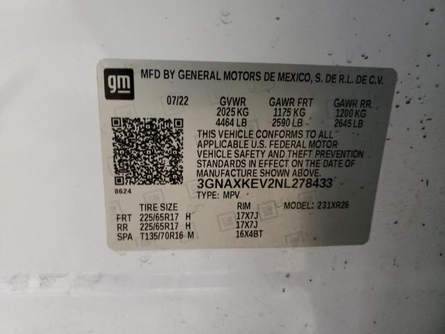 Photo 12 VIN: 3GNAXKEV2NL278433 - CHEVROLET EQUINOX 