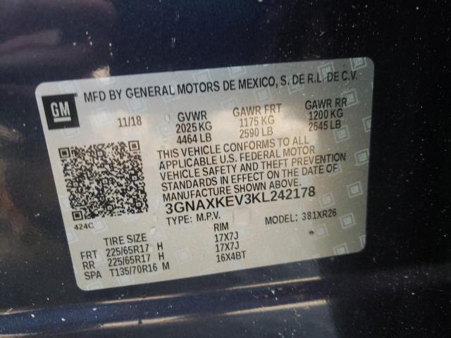 Photo 9 VIN: 3GNAXKEV3KL242178 - CHEVROLET EQUINOX LT 