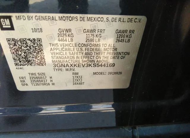 Photo 8 VIN: 3GNAXKEV3KS544169 - CHEVROLET EQUINOX 