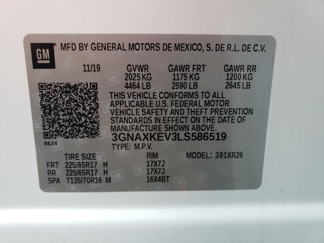 Photo 9 VIN: 3GNAXKEV3LS586519 - CHEVROLET EQUINOX LT 