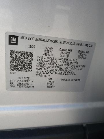 Photo 11 VIN: 3GNAXKEV3MS122860 - CHEVROLET EQUINOX LT 