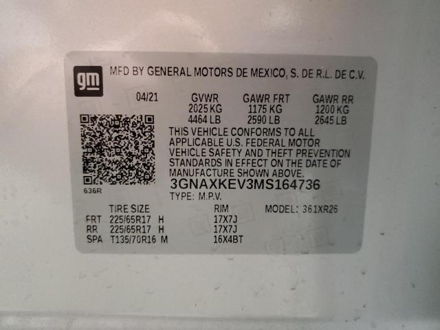 Photo 12 VIN: 3GNAXKEV3MS164736 - CHEVROLET EQUINOX LT 