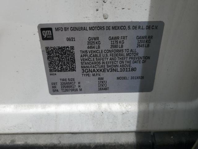 Photo 11 VIN: 3GNAXKEV3NL101180 - CHEVROLET EQUINOX LT 