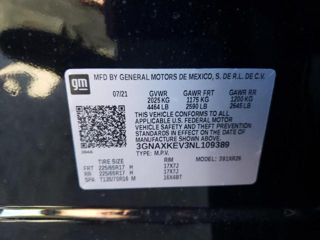 Photo 9 VIN: 3GNAXKEV3NL109389 - CHEVROLET EQUINOX LT 