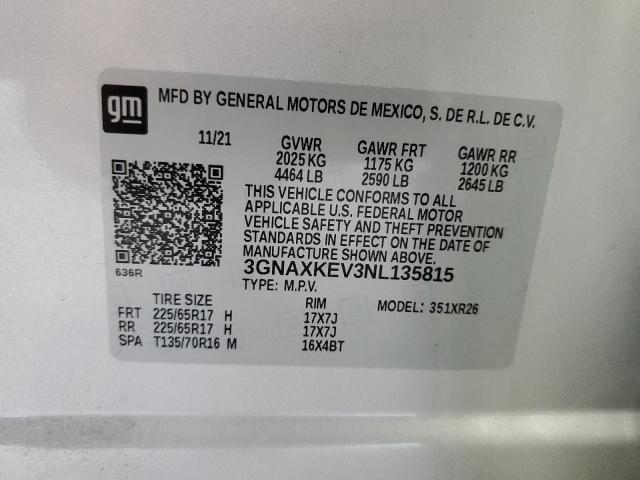 Photo 12 VIN: 3GNAXKEV3NL135815 - CHEVROLET EQUINOX LT 