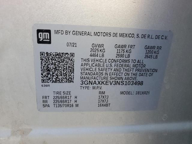 Photo 12 VIN: 3GNAXKEV3NS103498 - CHEVROLET EQUINOX LT 