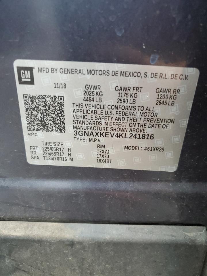 Photo 12 VIN: 3GNAXKEV4KL241816 - CHEVROLET EQUINOX 