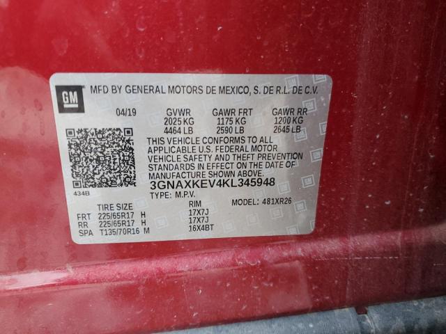 Photo 12 VIN: 3GNAXKEV4KL345948 - CHEVROLET EQUINOX LT 